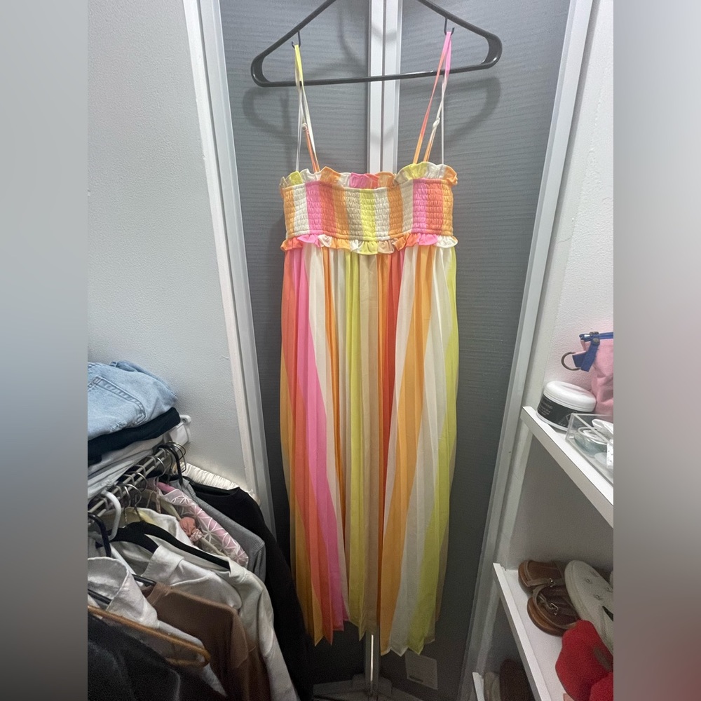 NEVER WORN PINK LIMONATA PLEATED MIDI DRESS - Picture 5 of 7